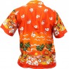 Camicia tropicale arancione da uomo