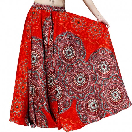 Falda roja larga etnica bohemia