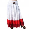 Falda larga bohemia blanca y roja