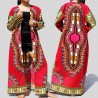 Kimono Dashiki lungo rosso per donna