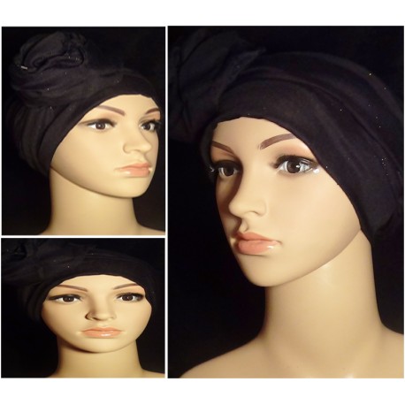 Turbante pañuelo negro | Accesorio Pelo