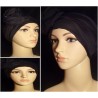 Foulard turban noir femme