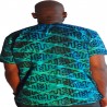 Camiseta de hombre azul Africano Wax