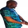 T-shirt africain wax bleu 