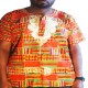 Orange and green Kente t-shirt