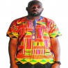 T-shirt africain Kente multicolore homme