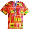 Camiseta africana Kente multicolor para hombres