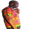 Camiseta africana Kente multicolor para hombres