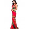 Long red ethnic evening dress