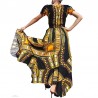 Long yellow and black Dashiki evening dress