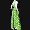 Robe longue fleurie verte