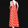 Long red floral dress