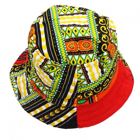 Ethnic Orange Dashiki Bucket Hat