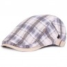 Grey checkered flat cap beret for men