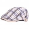 Grey checkered flat cap beret for men