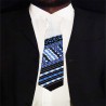 Corbata étnica dashiki blanca y azul para hombre