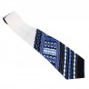 Corbata étnica dashiki blanca y azul para hombre