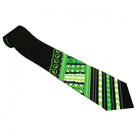 Cravatta etnica Dashiki verde per uomo