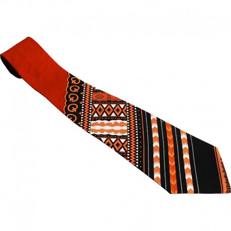 Red ethnic Dashiki tie for men