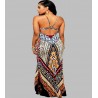 Ethnic tribal maxi dress with slit