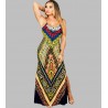 Ethnic tribal maxi dress with slit