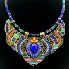 Bohemian chic multicolored blue necklace