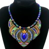 Bohemian chic multicolored blue necklace