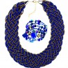 Set di collana e bracciale con perle blu