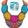 Conjunto de collar y pulsera de bohemia con perlas multicolores