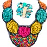 Parure collier et bracelet bohème en perles multicolores