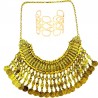 Gold-plated vintage ethnic necklace and bracelet set