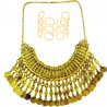 Gold-plated vintage ethnic necklace and bracelet set