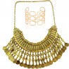 Gold-plated vintage ethnic necklace and bracelet set