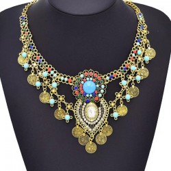 Collier Vintage Bleu - Ancien Stock D'usine - Plastique - Neuf Sans Emballage