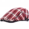 Boina roja a cuadros para hombre