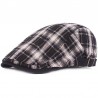 Black checked flat cap beret for men