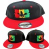 Casquette Rasta feuille de Cannabis Noir & Rouge