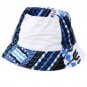 Chapeau bob ethnique blanc et bleu Dashiki