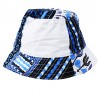 Chapeau bob ethnique blanc et bleu Dashiki