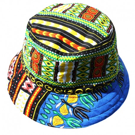 Chapeau bob ethnique vert Dashiki