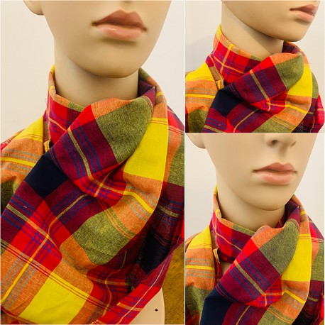 Sciarpa in madras rosso bordeaux