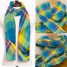 Sciarpa Madras blu multicolore