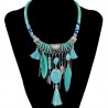 Green Bohemian Ethnic Feather Necklace