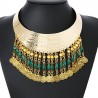 Collier ethnique vert et doré style antique