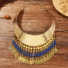 Blue and Gold Ethnic Necklace in an Antique Style