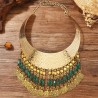 Green and Gold Ethnic Necklace in an Antique Style