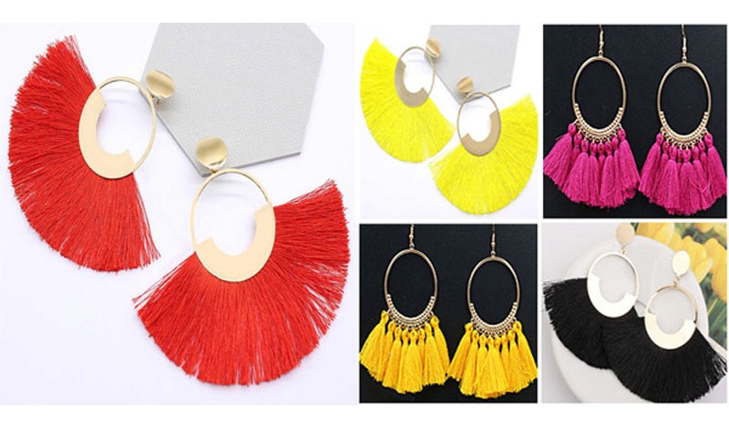 Pendientes de borlas: 5 colores de moda para llevar