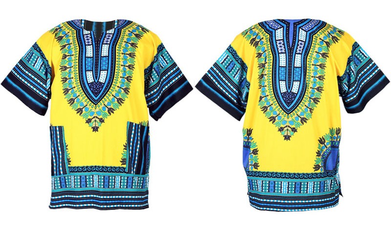 Chemise & T-shirt Dashiki jaune et bleu | Yamado / Angelina