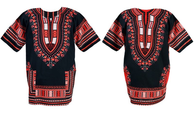 Chemise & T-shirt Dashiki noir et rouge  | Yamado / Angelina