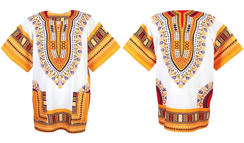 Chemise & T-shirt Dashiki orange et blanc | Yamado / Angelina